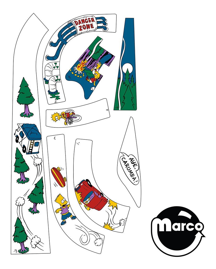 SIMPSONS (Data East) 8 PC Ramp Decal set