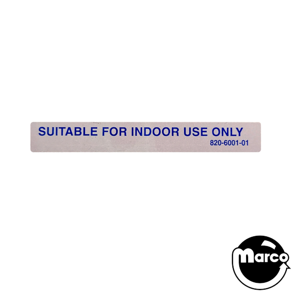 Use Part Sticker 820-6001-01 - Suitable for indoor use only Sticker (Stern) - Marco ...