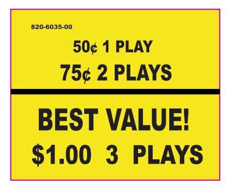 Decal - Best Value $1.00 3 Plays