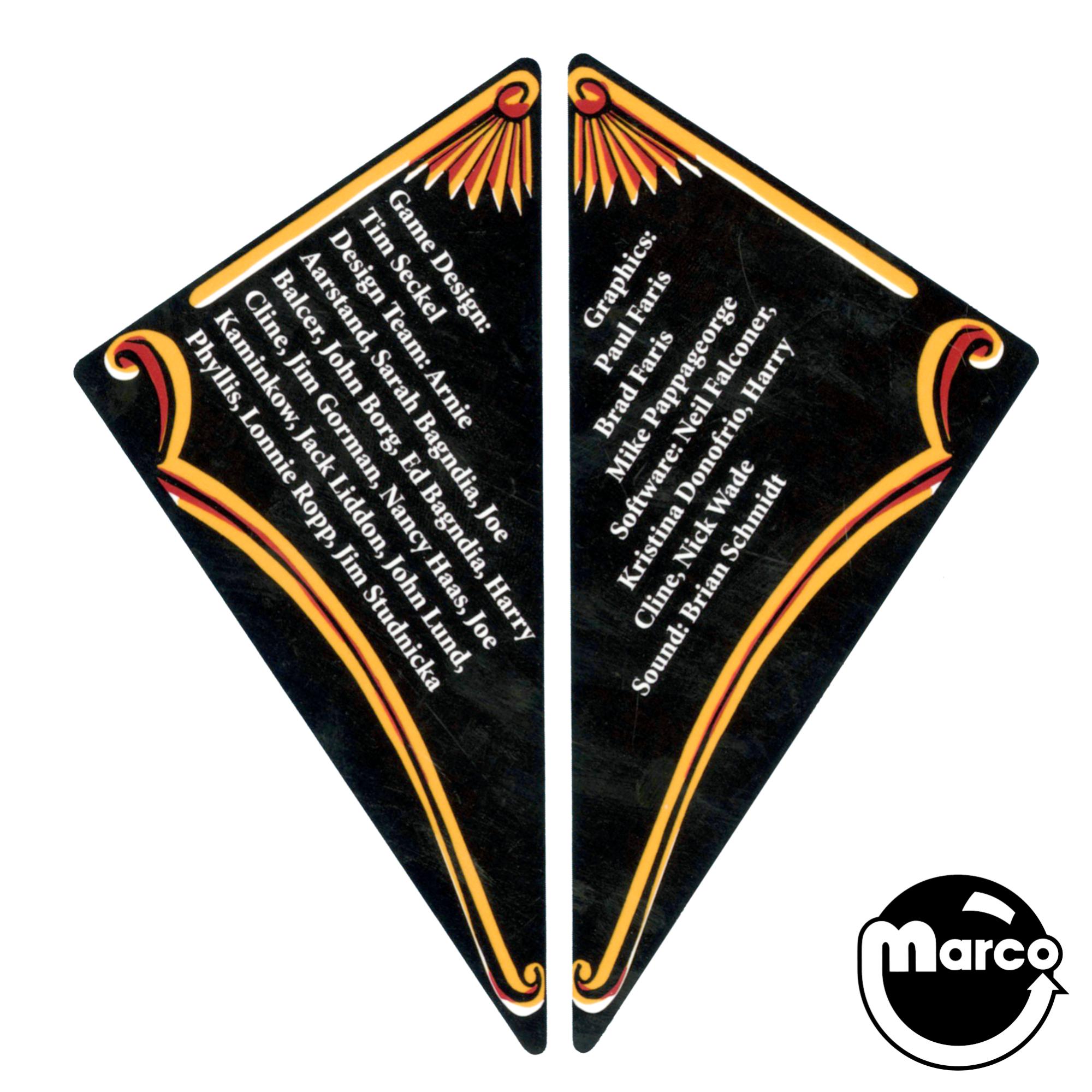 HOOK (Data East) 2 PC Apron Decal Set