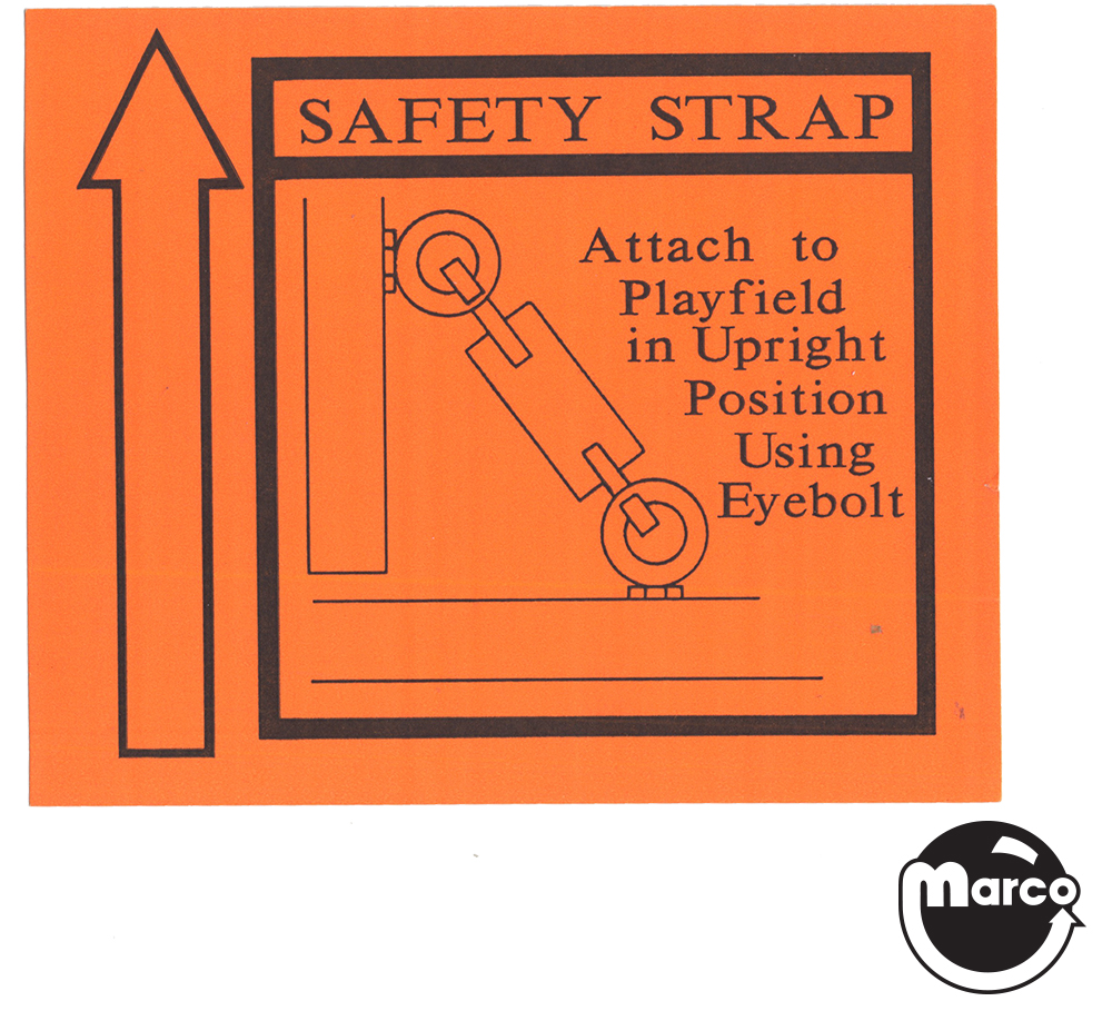 Decal 'Safety Strap' Data East