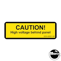 Decal - "Caution - High voltage behind panel"