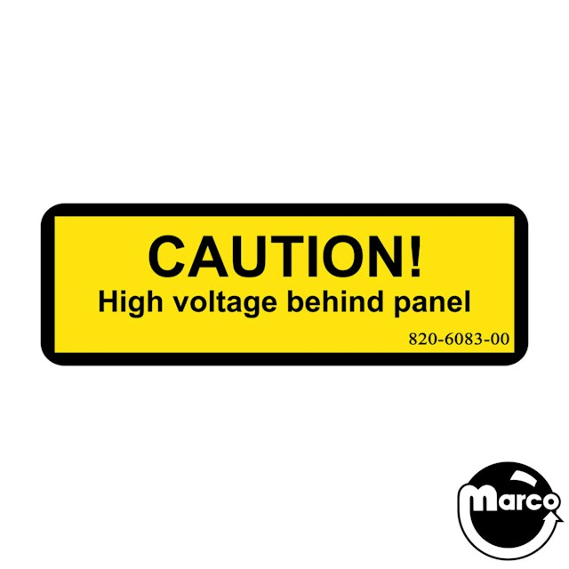 Decal - "Caution - High voltage behind panel"
