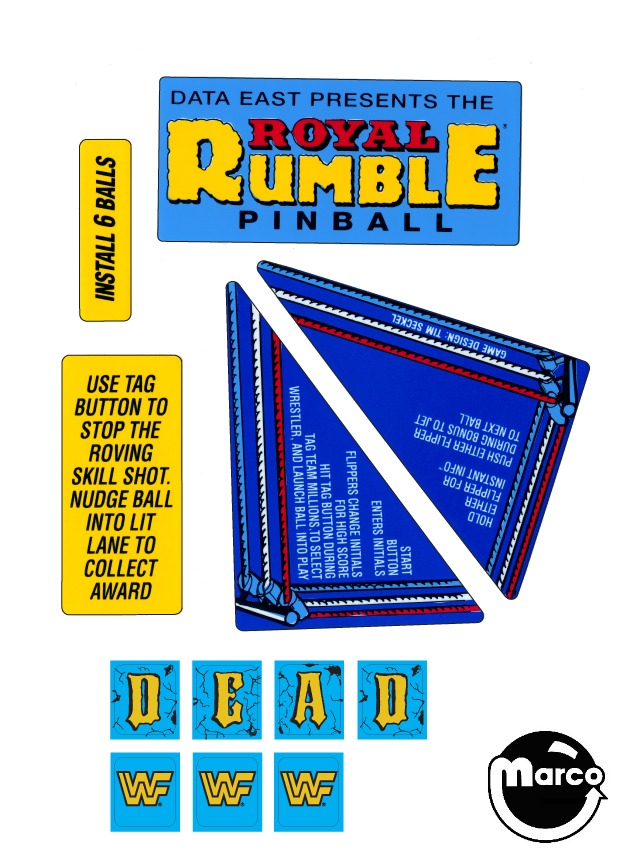 替え玉 Stunt Double foil 英語 820-6098-XX - WWF ROYAL RUMBLE (DE) Decal set - Marco Specialties