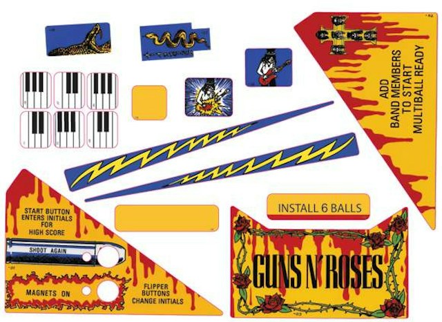 GUNS N ROSES (Data East) Decal set