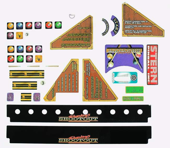 820-6267-XX - SHARKEY'S SHOOTOUT (Stern) Decals - Marco