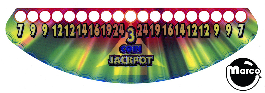 MONOPOLY MEGA JACKPOT (Stern) Decal 3 Coin Jackpot