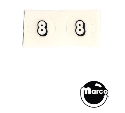 820-6365-08 - MONOPOLY MEGA JACKPOT (Stern) Number value 8 decal