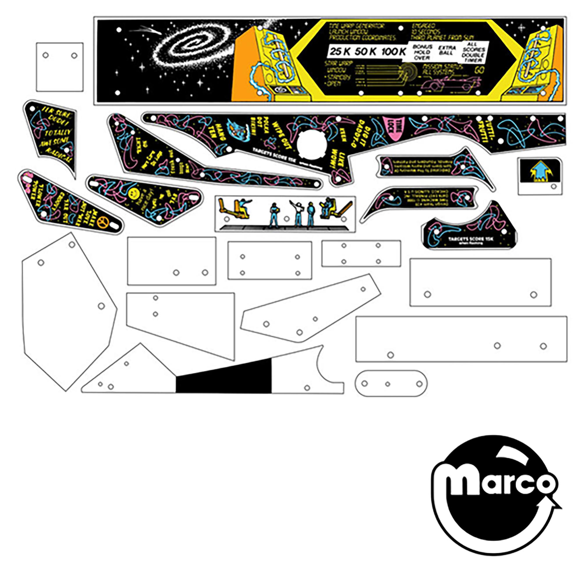 TIME MACHINE (Data East) Plastic set