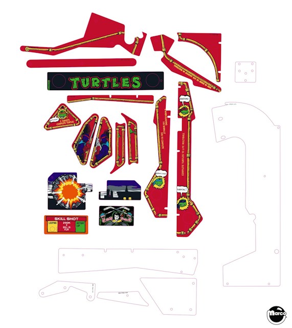 TEENAGE MUTANT NINJA TURTLES (Data East) (1991) Plastic set