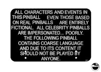 SOUTH PARK (Sega) Topper disclaimer sign with hardware