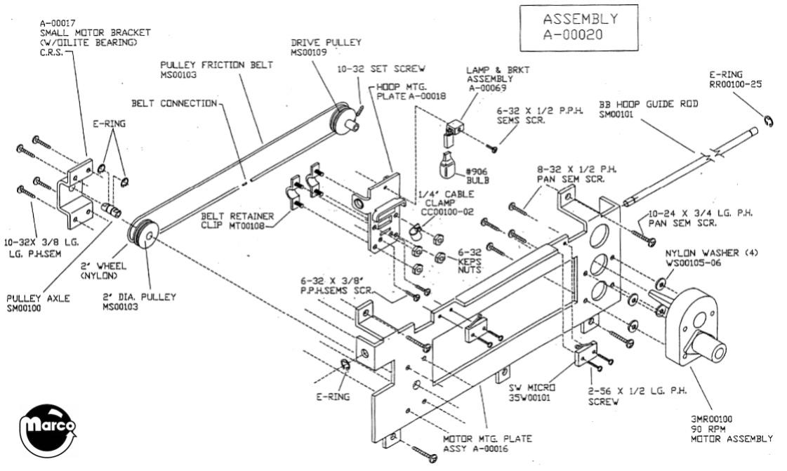GOOFY HOOPS (Capcom) Basket mechanism assembly