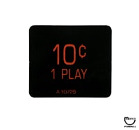 Price label 10&cent; 1 Play decal