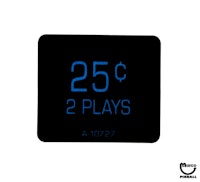 Price label 25&cent; 2 Plays decal