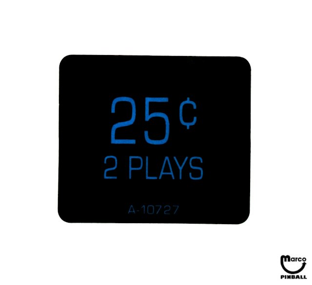 Price label 25¢ 2 Plays decal