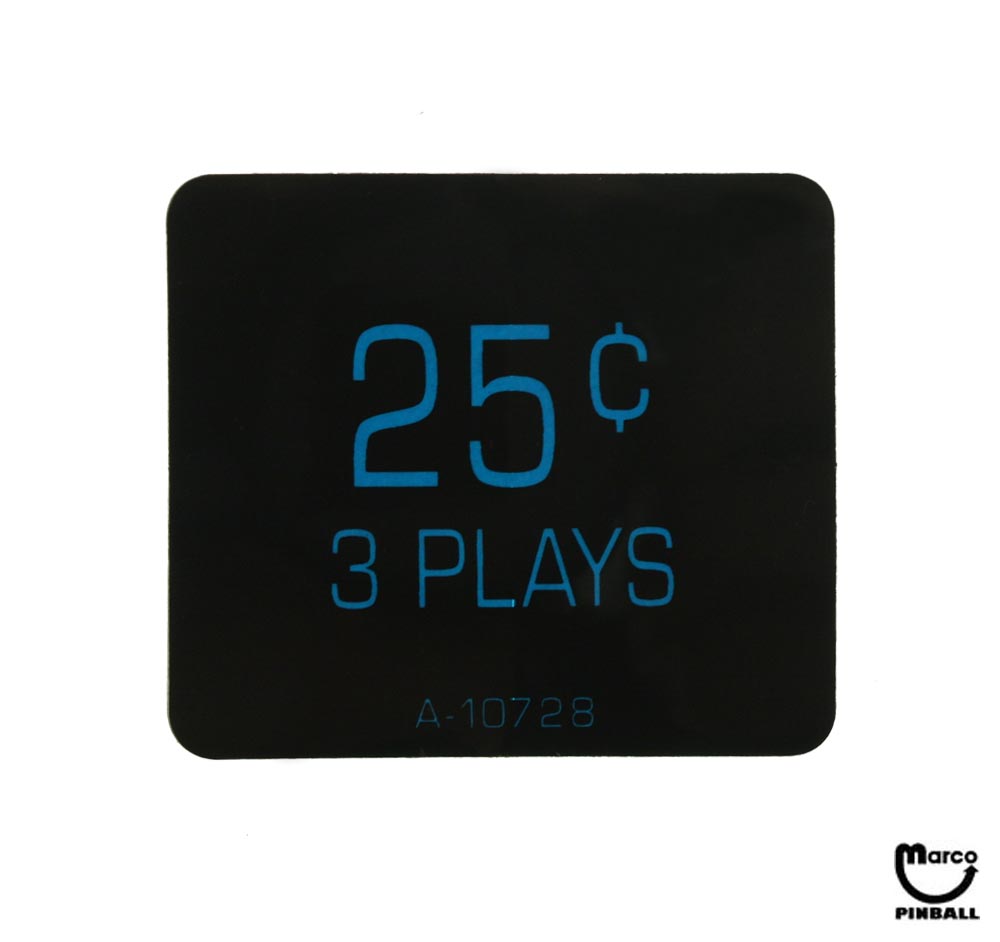 Price label 25¢ 3 Plays decal