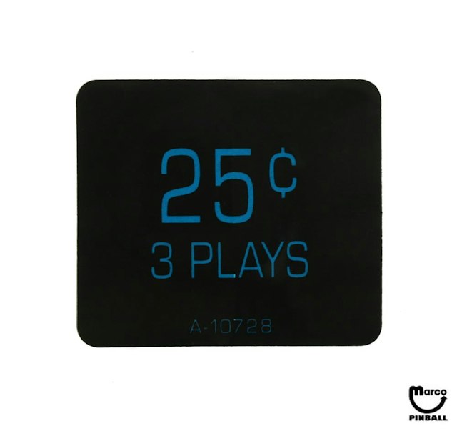 Price label 25¢ 3 Plays decal