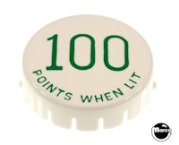 Pop bumper cap GTB "100 Pts W/Lit" green