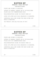 BATTER UP (Gottlieb 1970) Score Cards 8