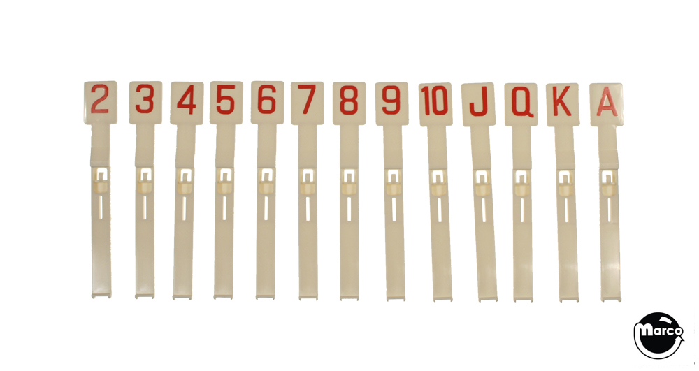 DROP A CARD (Gottlieb) Drop target set (13) DT1208