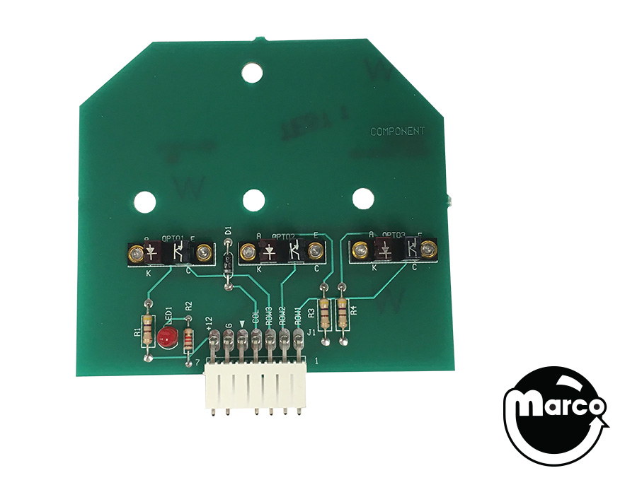 Drop target 3 bank opto PCB assembly Williams USE PTK-13609