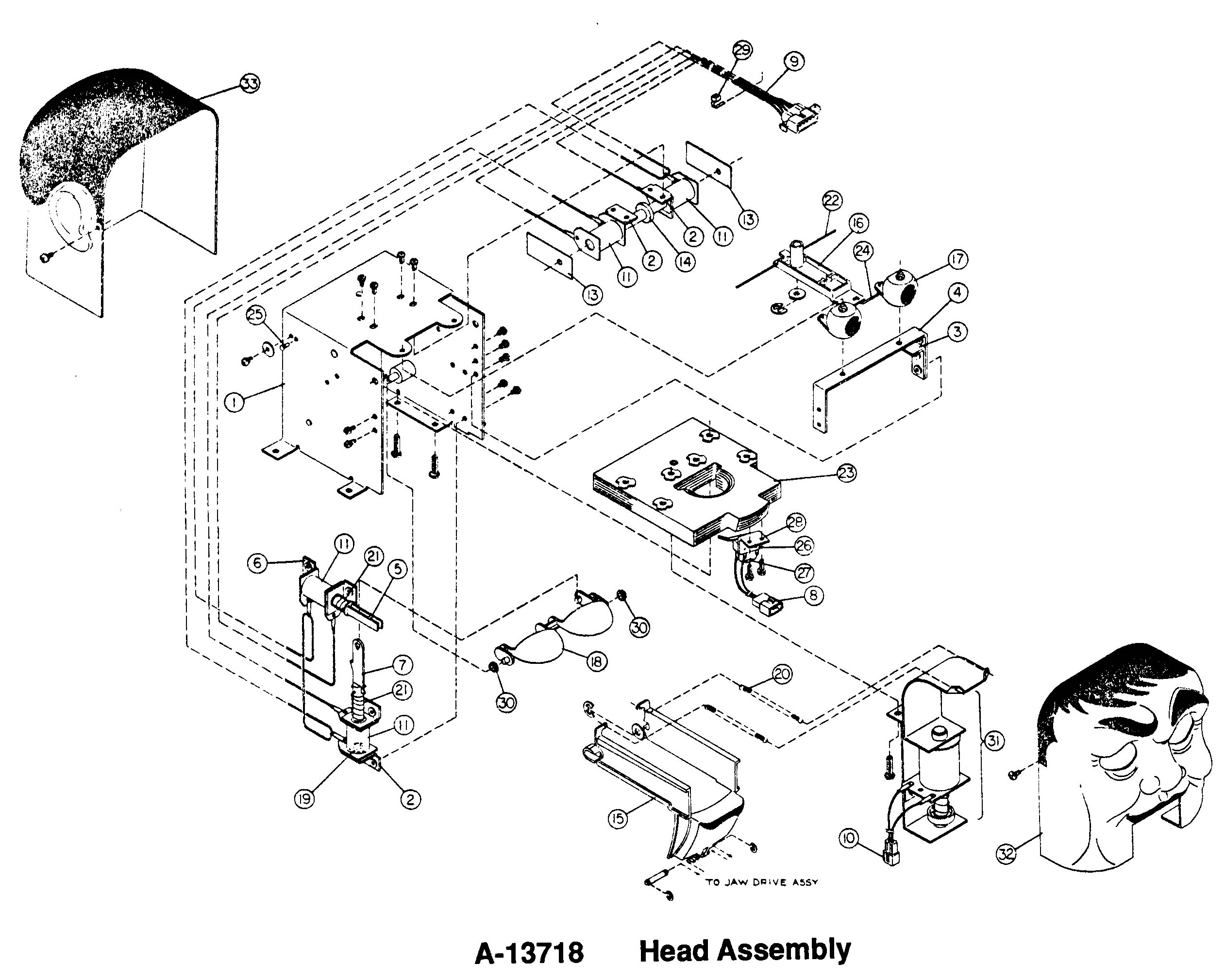 FUNHOUSE (Williams) Rudy head assembly