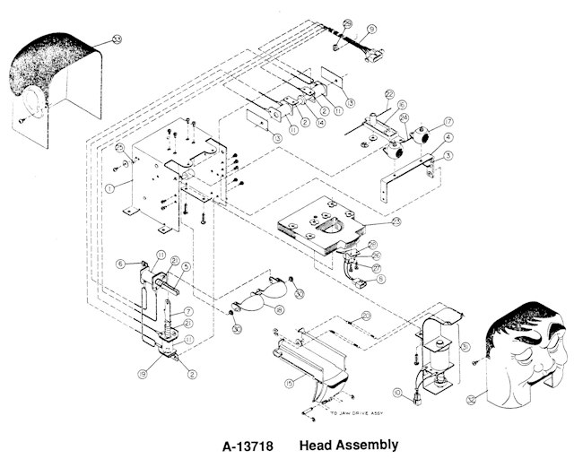 FUNHOUSE (Williams) Rudy head assembly