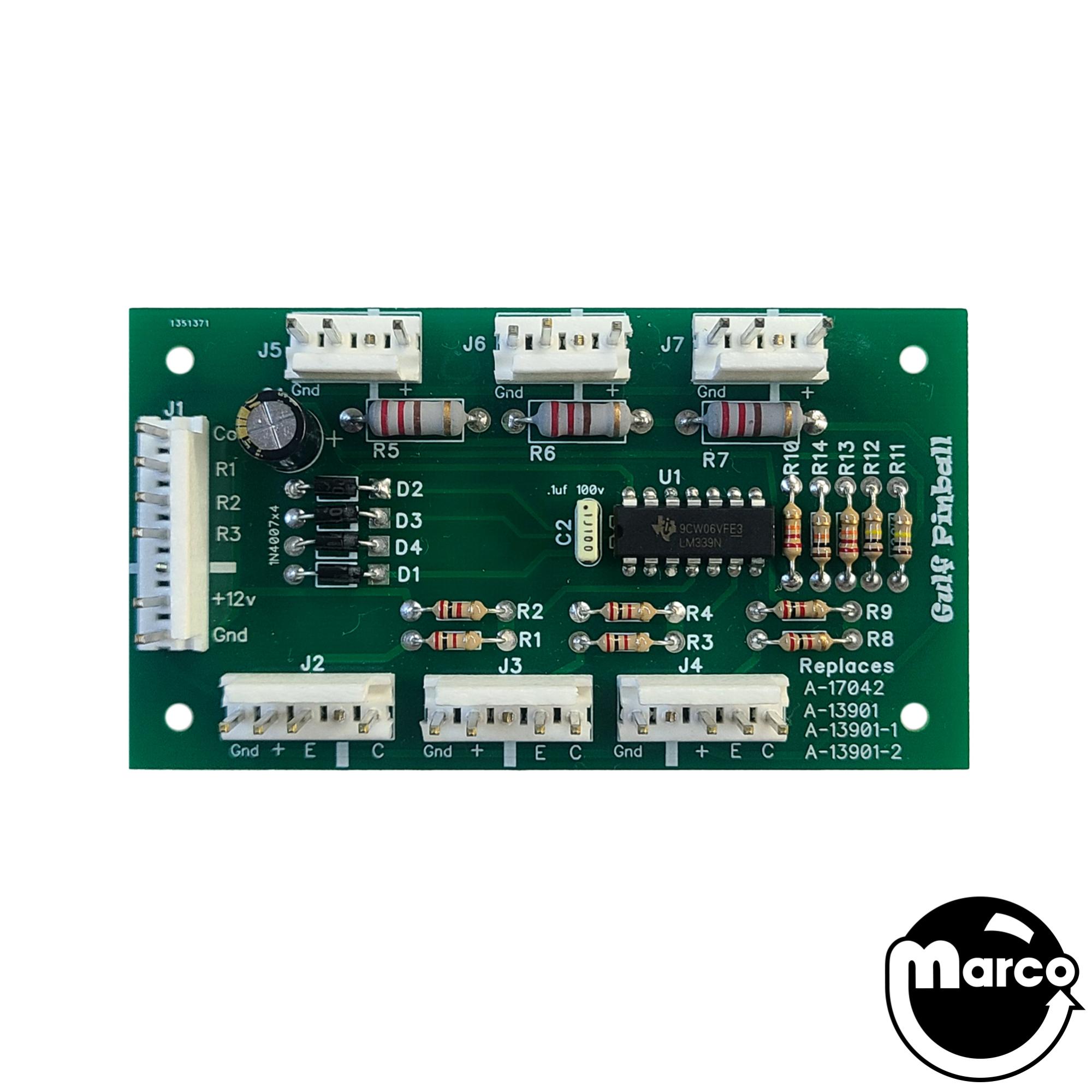 1/fSPACEのIGT用BRASS BOARD S A-13901 - Opto ramp 3 switch board - Marco Specialties Pinball Parts