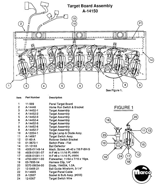 SLUGFEST (Williams) Target board assembly