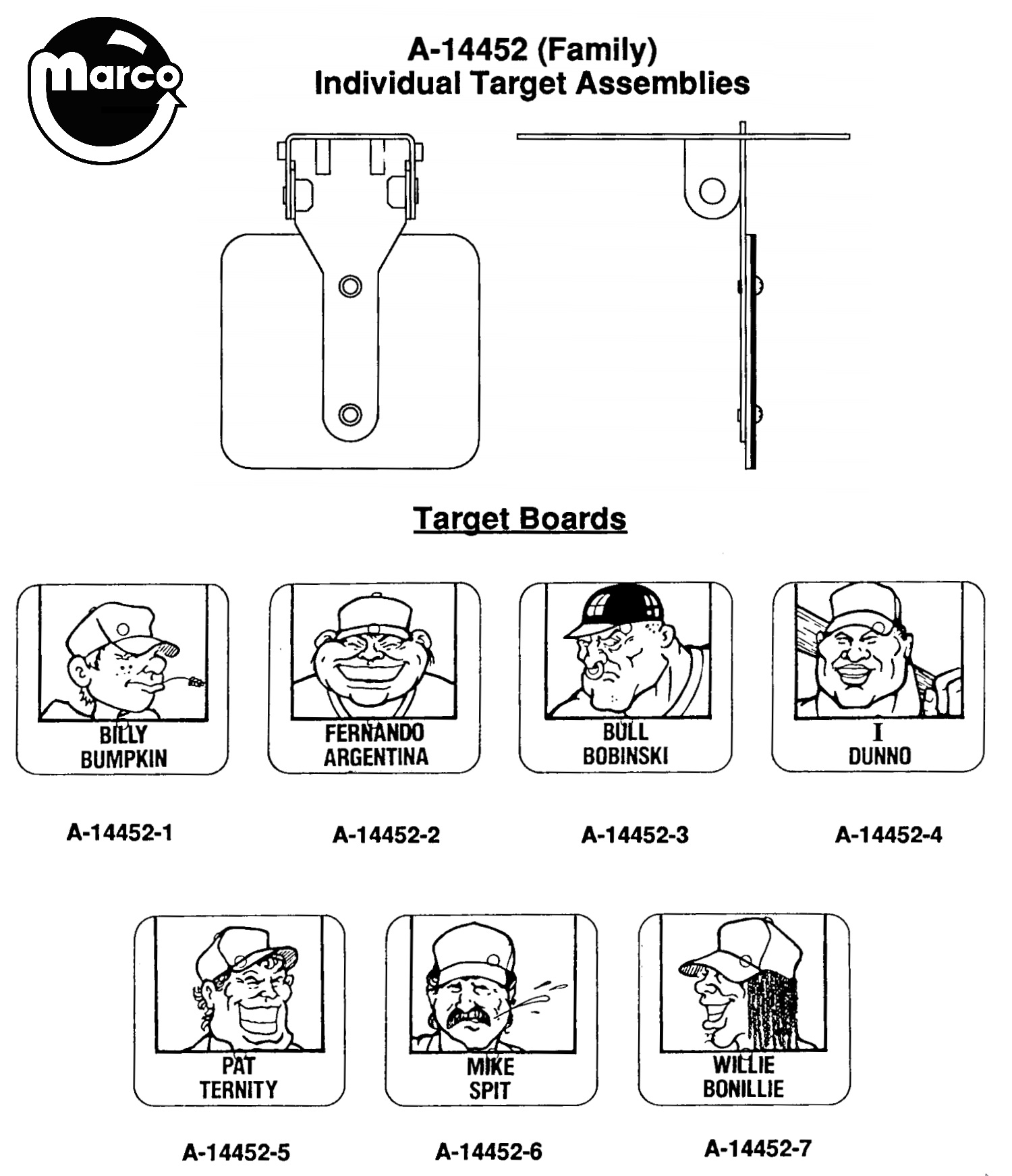 SLUGFEST (Williams) Target assembly set