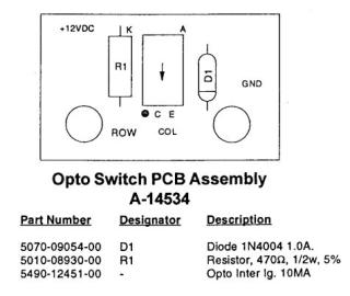 Board - opto switch assembly
