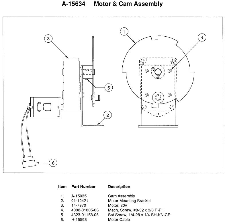 DR WHO (Bally) Motor and cam