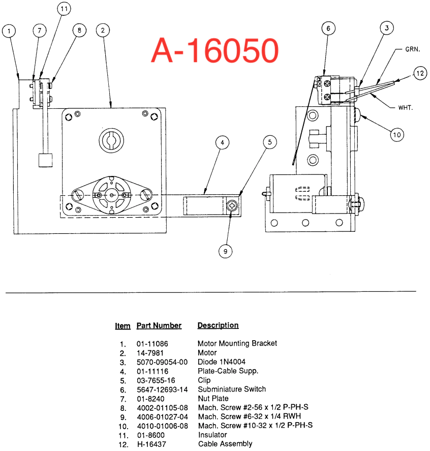 DRACULA (Williams) Motor assembly