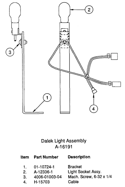 DR WHO (Bally) Dalek light assembly