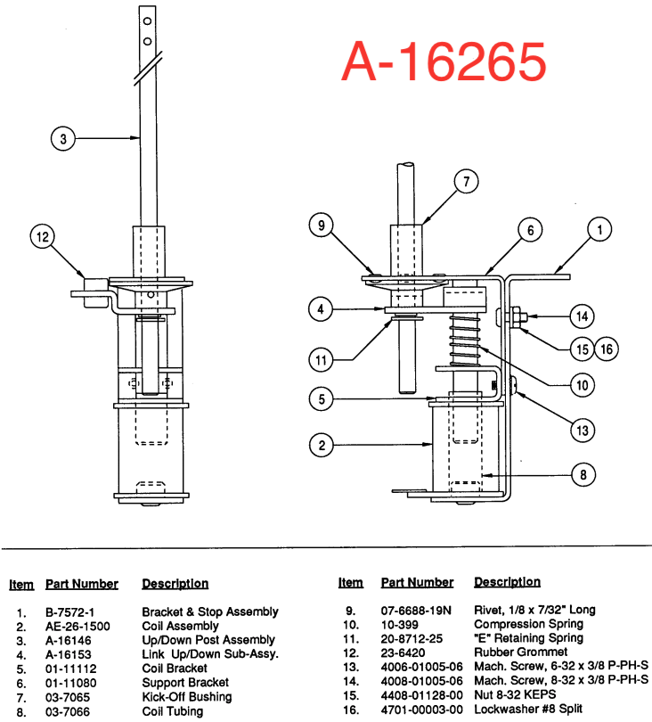 DRACULA (Williams) Up/down post assembly