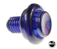 Pushbutton 1-1/8 inch blue transparent