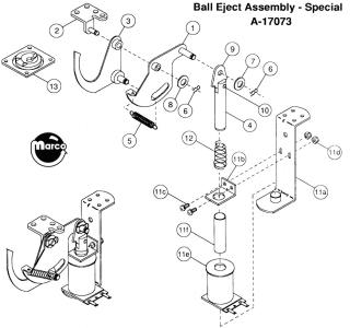 INDIANA JONES (Williams) ball eject assembly kit - special