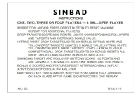 SINBAD SS (Gottlieb) Score Cards (4)