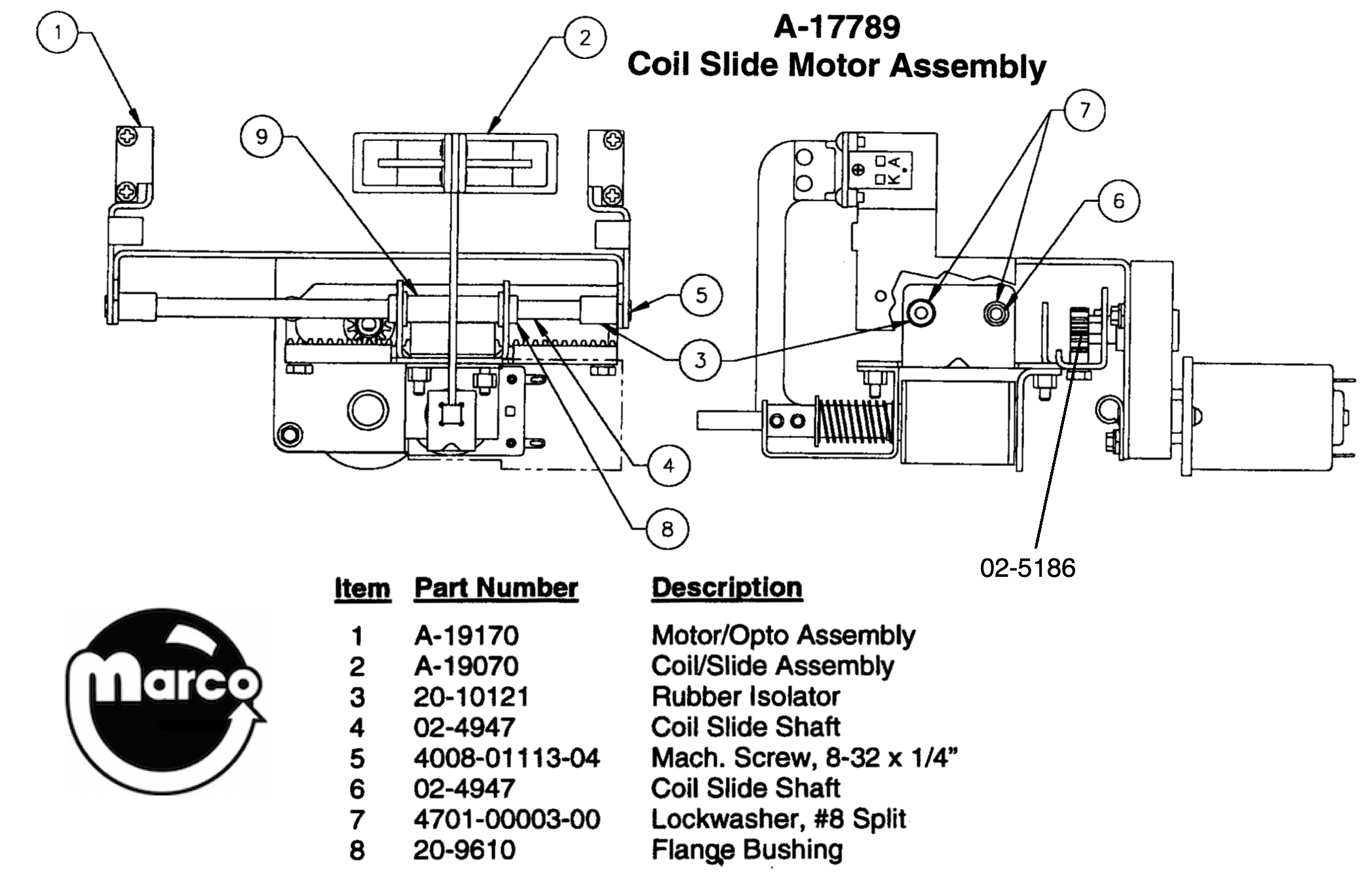 SHADOW (Bally) motor/opto assy