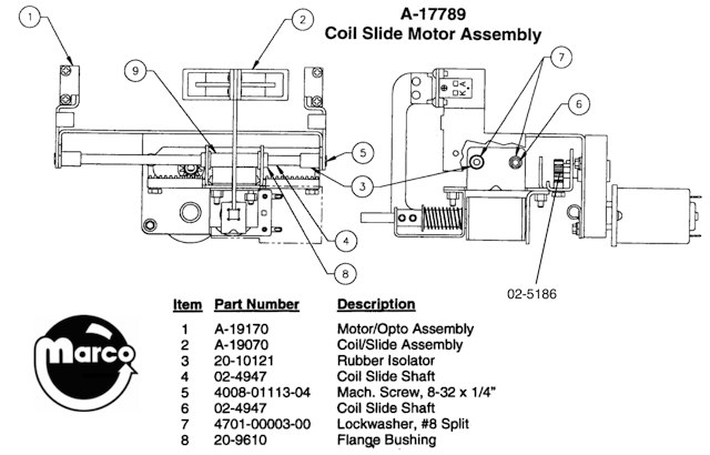 SHADOW (Bally) motor/opto assy