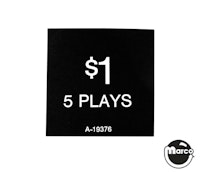 Label - Gottlieb $1 / 5 Plays