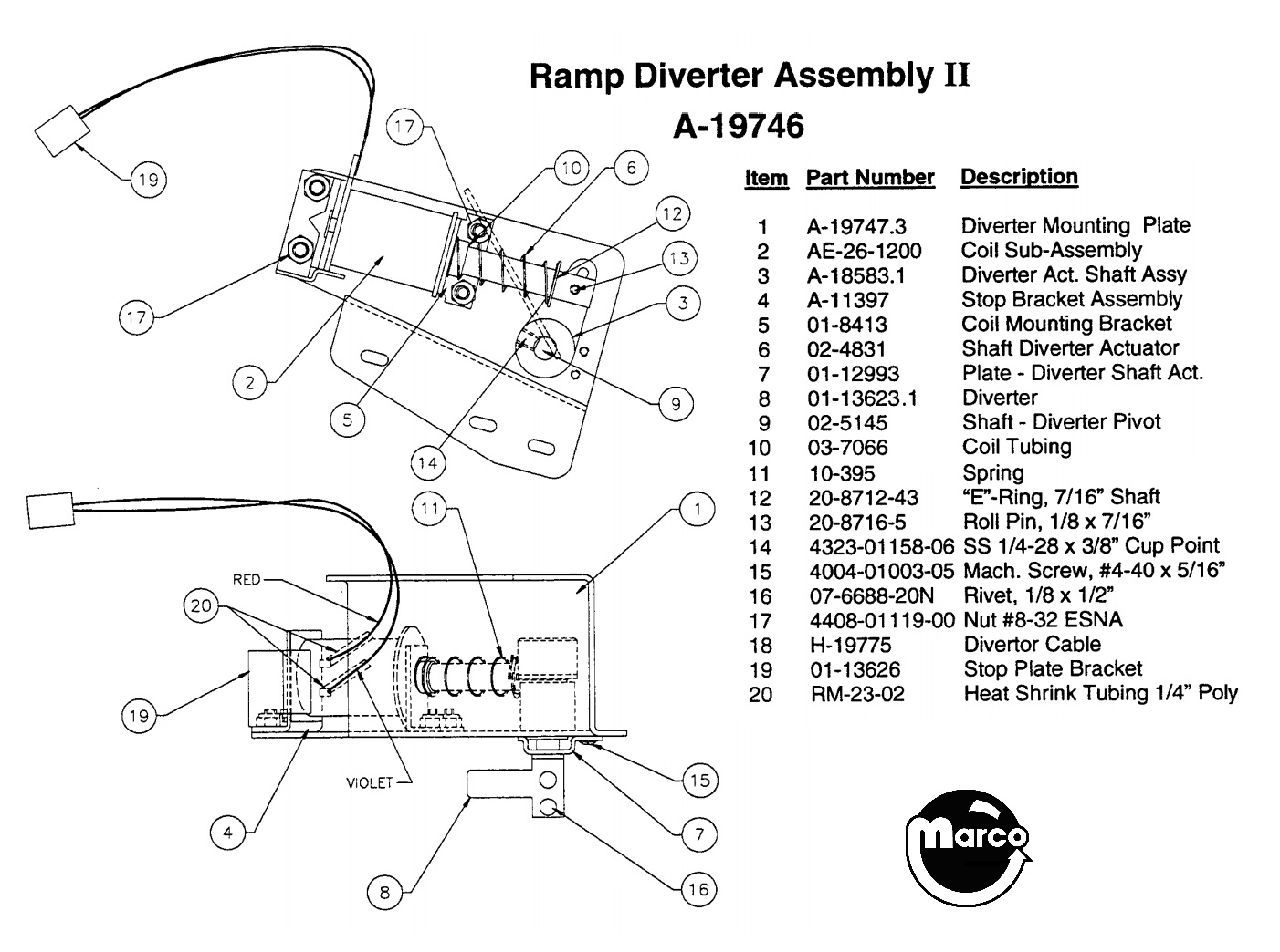 DIRTY HARRY (Williams) Diverter assembly right