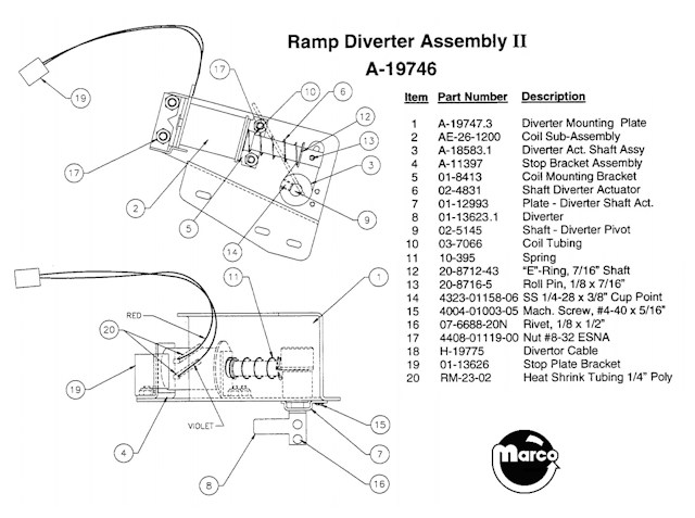 DIRTY HARRY (Williams) Diverter assembly right