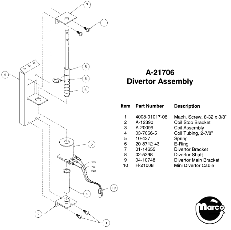 MEDIEVAL MADNESS (Williams) Diverter assembly
