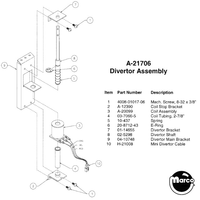 MEDIEVAL MADNESS (Williams) Diverter assembly