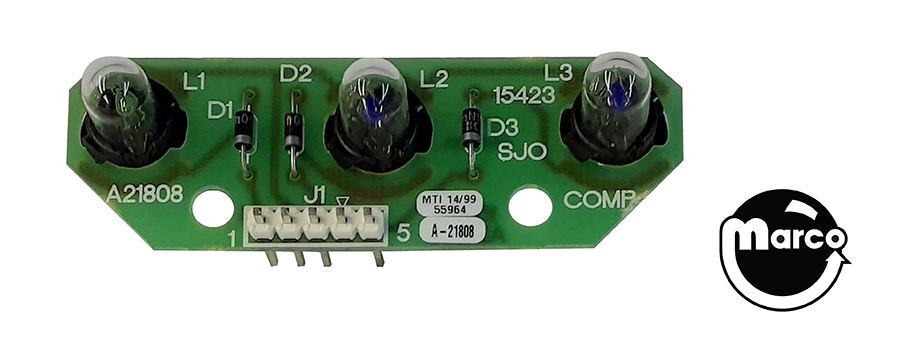 3 lamp PCB and spacer assembly