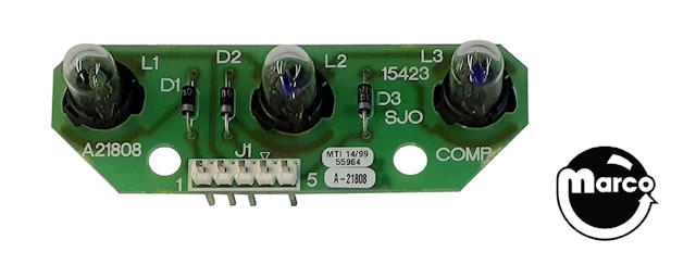 3 lamp PCB and spacer assembly