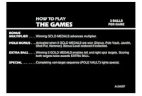 THE GAMES (Gottlieb) Score card set (9)