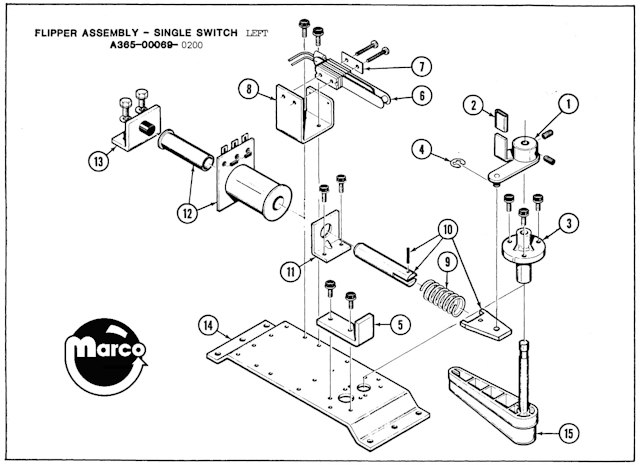 Flipper assembly Bally / Midway single left