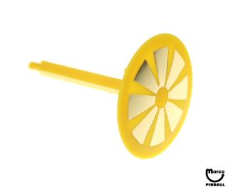 Mushroom bumper target 1-3/8 inch yellow flower gold